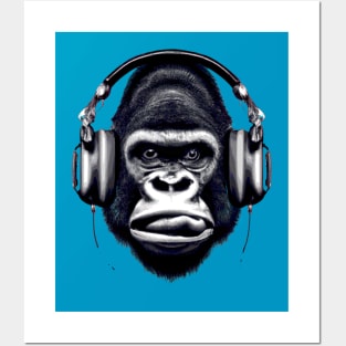 Headphone Gorilla Posters and Art